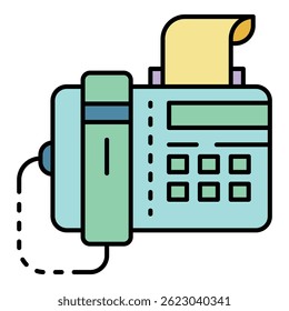 Ícone de fax. Contornar fax ícone do vetor cor plana isolada no branco