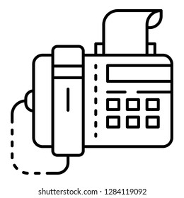 Fax icon. Outline fax vector icon for web design isolated on white background