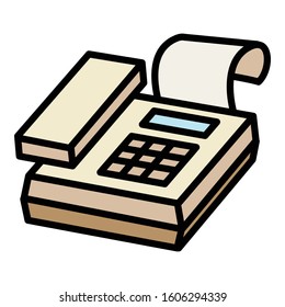 Fax icon. Outline fax vector icon for web design isolated on white background