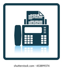 Fax icon. Shadow reflection design. Vector illustration.