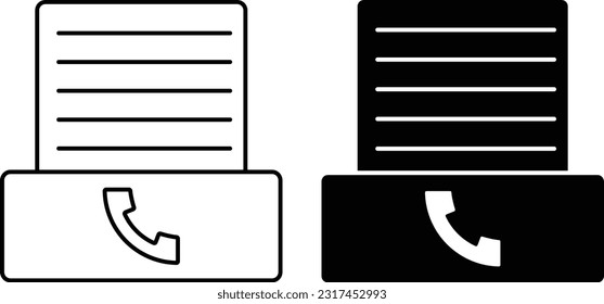 Fax icon sheet, simple trendy flat style line and solid Isolated vector illustration on white background.