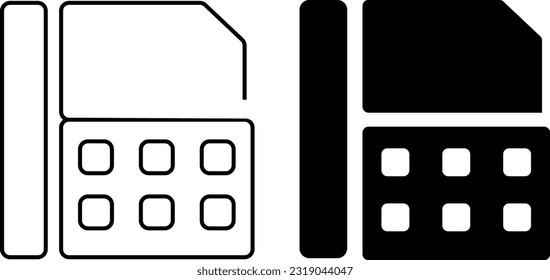 Fax icon sheet, simple trendy flat style line and solid Isolated vector illustration on white background.