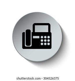Fax icon. Telephone icon.  Button. Vector Illustration