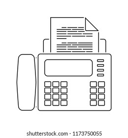Fax icon. Thin line design. Vector illustration.
