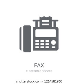 Fax icon. Trendy Fax logo concept on white background from Electronic Devices collection. Suitable for use on web apps, mobile apps and print media.
