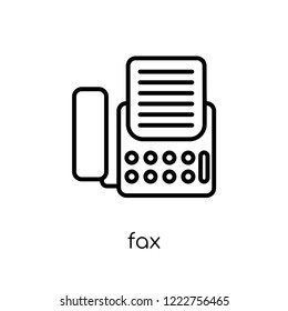 fax icon. Trendy modern flat linear vector fax icon on white background from thin line Electronic devices collection, outline vector illustration