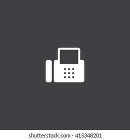 fax icon vector, solid illustration, pictogram isolated on black