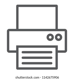 Fax line icon, office and document, printer sign, vector graphics, a linear pattern on a white background, eps 10.