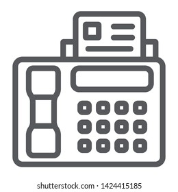 Fax line icon, print and device, printer sign, vector graphics, a linear pattern on a white background, eps 10.