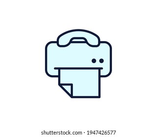 Faxzeilensymbol. Vektorsymbol im trendigen, flachen Stil auf weißem Hintergrund. Büro singt für Design.