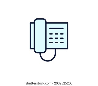 Icono de línea de fax. Símbolo vectorial en estilo plano y a la moda sobre fondo blanco. Canto de Office para diseño.