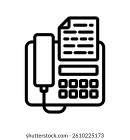 Fax Line Vector Illustration On White Background.