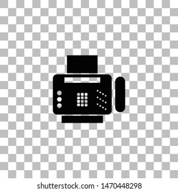 Fax machine. Black flat icon on a transparent background. Pictogram for your project