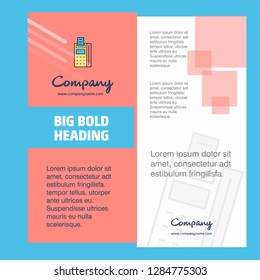 Fax machine Company Brochure Title Page Design. Company profile, annual report, presentations, leaflet Vector Background