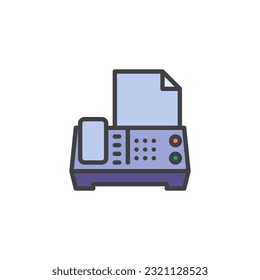 Fax machine filled outline icon, line vector sign, linear colorful pictogram isolated on white. Symbol, logo illustration. Vector graphics