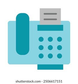 Fax Machine Flat Icon Design For Personal nad Commercial Use