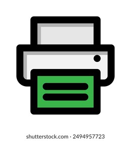 Icono plano de la máquina de fax. material de oficina, de trabajo y escolar de la tecnología. conveniente para las interfaces, los Sitios web, UI y los App móviles.