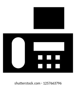 Fax machine glyph icon