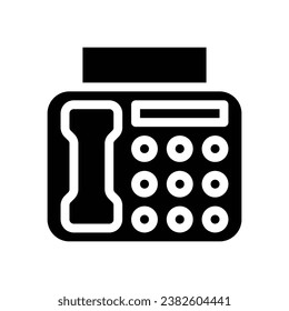 fax machine glyph icon logo for website, application, printing, document, poster design, etc, Suitable for web Design,Logo,App