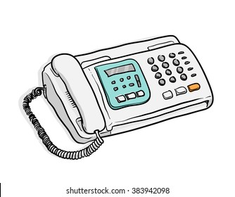Fax Machine, a hand drawn vector illustration of a fax machine.