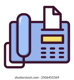 Fax machine icon. Facsimile icon. Electronic device icon in flat style