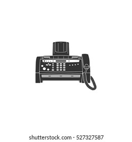 Fax machine icon flat. Illustration isolated vector sign symbol