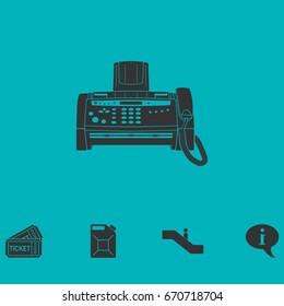 Fax machine icon flat. Simple vector symbol and bonus icon