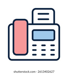Fax machine icon representing traditional document transmission and communication