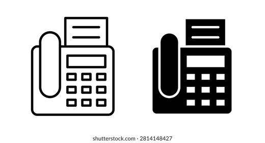 Fax machine icon set, collection of vector icons.
