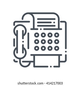 Fax machine icon suitable for info graphics, websites and print media and  interfaces. Hand drawn style, pixel perfect line vector icon.