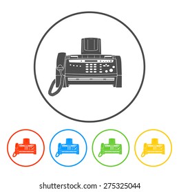 Fax machine icon, vector eps 10 illustration