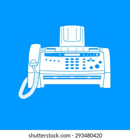 Fax machine icon, vector eps 10 illustration