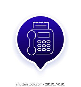 fax machine icon, vector line design