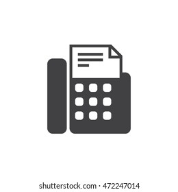 Fax Machine Icon Vector, Telefax Solid Logo Illustration, Pictogram Isolated On White