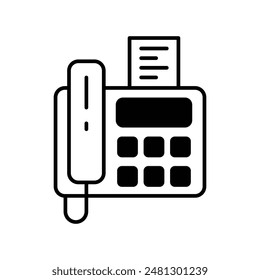 fax machine icon with white background vector stock illustration