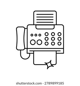 Fax Machine icon with white background vector stock illustration