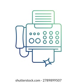 Fax Machine icon with white background vector stock illustration