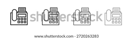 Fax machine icons Outline vector symbol sign
