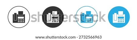 Fax machine icons Set in Flat Vector Style