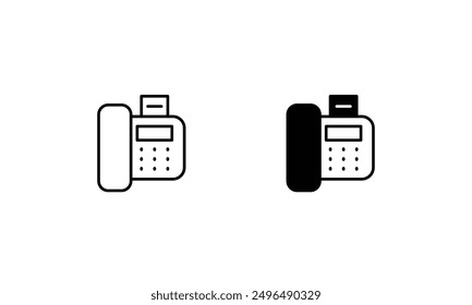 Iconos de la máquina de fax conjunto de Vector ilustración de stock