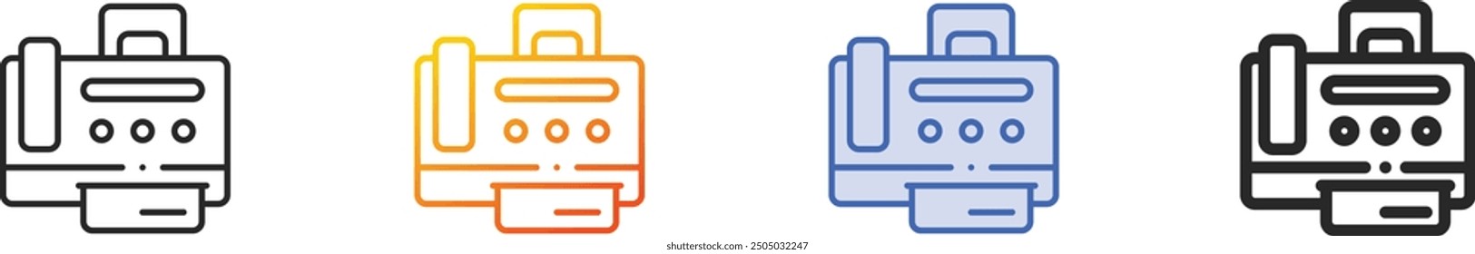 fax machine icon.Thin Linear, Gradient, Blue Stroke and bold Style Design Isolated On White Background