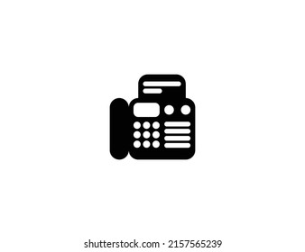 Fax Maschine einzeln Vektorgrafik Symbol. Faxgerät Emoji-Illustrationssymbol