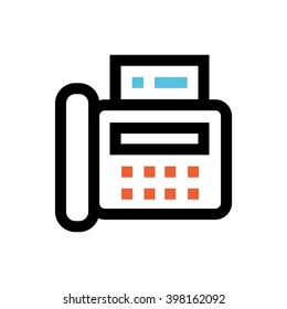 Fax machine line icon. Pixel perfect fully editable vector icon suitable for websites, info graphics and print media.