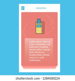 Fax machine mobile vertical banner design design. Vector