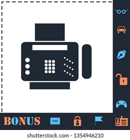 Fax machine. Perfect icon with bonus simple icons