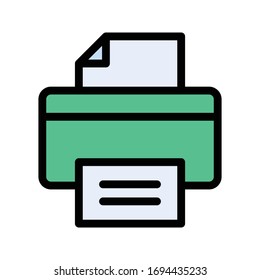 fax machine vector flat color icon 