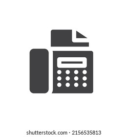 Fax machine vector icon. filled flat sign for mobile concept and web design. Office fax glyph icon. Symbol, logo illustration. Vector graphics