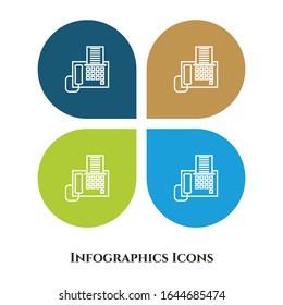 Fax Machine Vector Illustration icon for all purpose. Isolated on 4 different backgrounds.