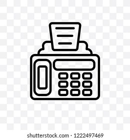 Fax Machine vector linear icon isolated on transparent background, Fax Machine transparency concept can be used for web and mobile