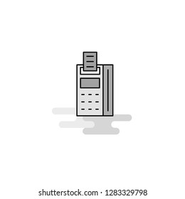 Fax machine Web Icon. Flat Line Filled Gray Icon Vector